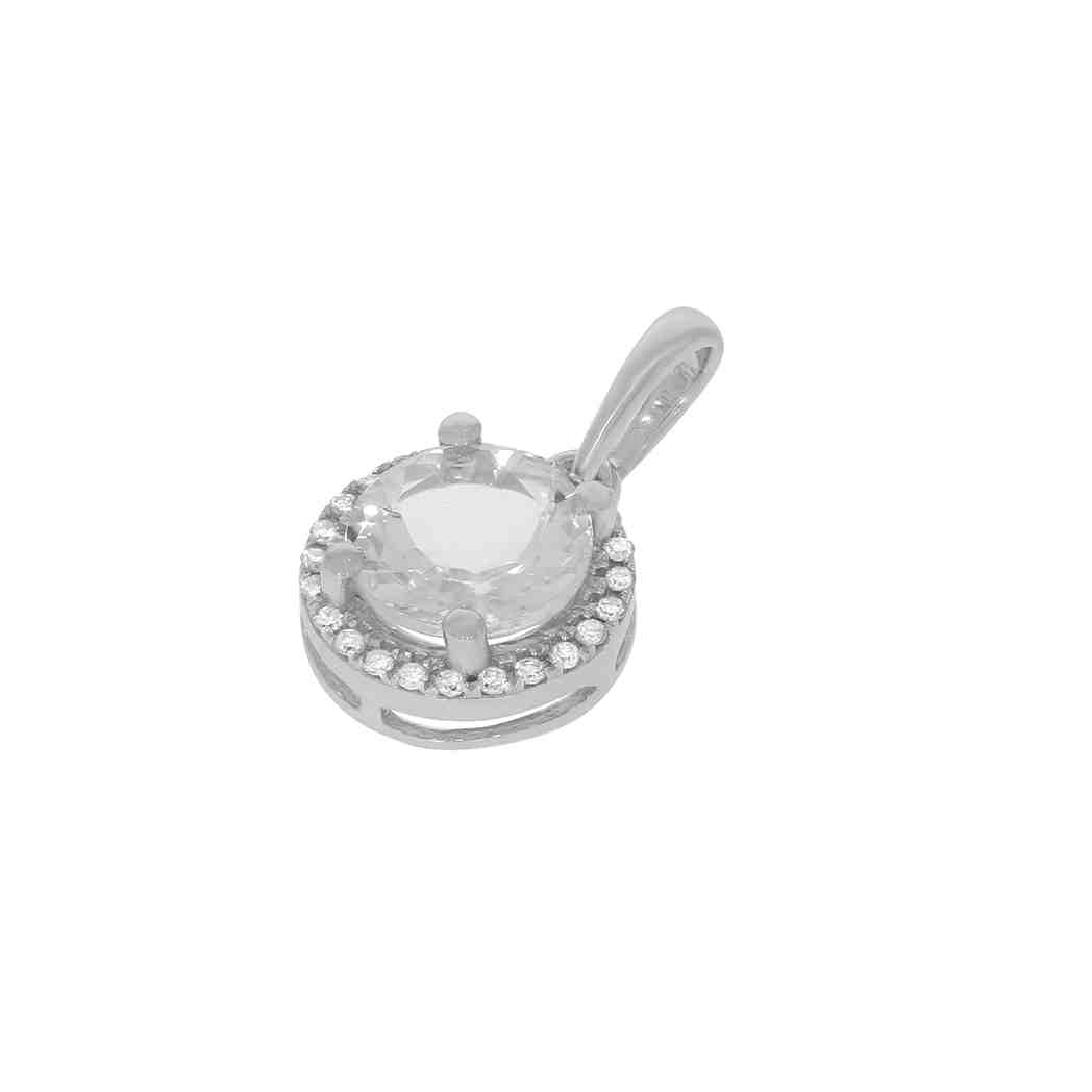 Round White Topaz with a Pendant PD31343A WHITE TOPAZ